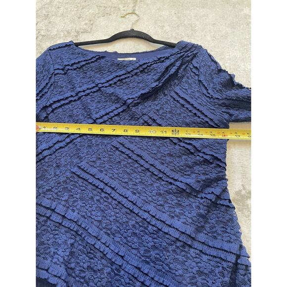 Elegant Reiss Janelle Blue Lace Bodycon Dress Size 10 Holiday Flattering - Picture 7 of 9